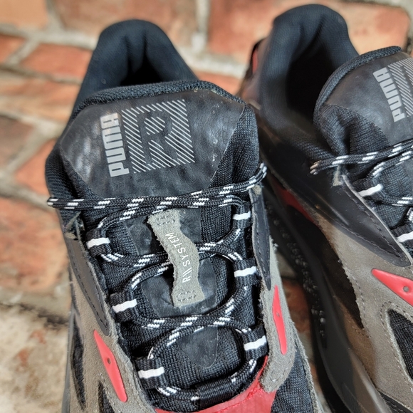 Puma RS Fast "APM" Black/Castlerock/ Red Sneakers Kids Size 5.5 - Picture 5 of 12